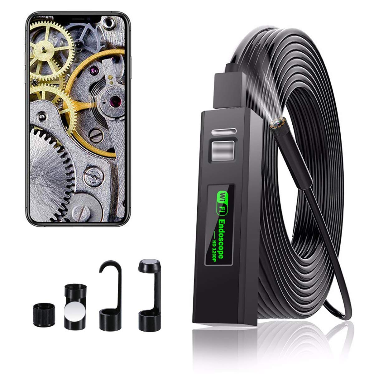 Verilux Endoscope Camera Wireless Endoscope 1200P HD Inspection Camera Premium IP67 Waterproof WiFi Borescope with Flexible Rigid Cable for Android iOS iPhone Samsung Smartphone PC 5 Meters Cable Verilux Endoscope Camera Wireless Endoscope 1200P HD Inspection Camera Premium IP67 Waterproof WiFi Borescope with Flexible Rigid Cable for Android iOS iPhone Samsung Smartphone PC 5 Meters Cable